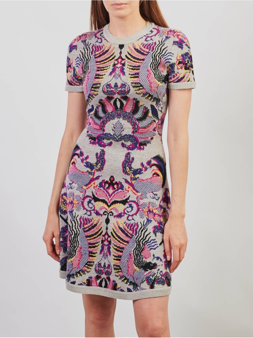 McQ Alexander McQueen Swallow Bird Intarsia Knit Dress Size 40 IT (4-6 US)